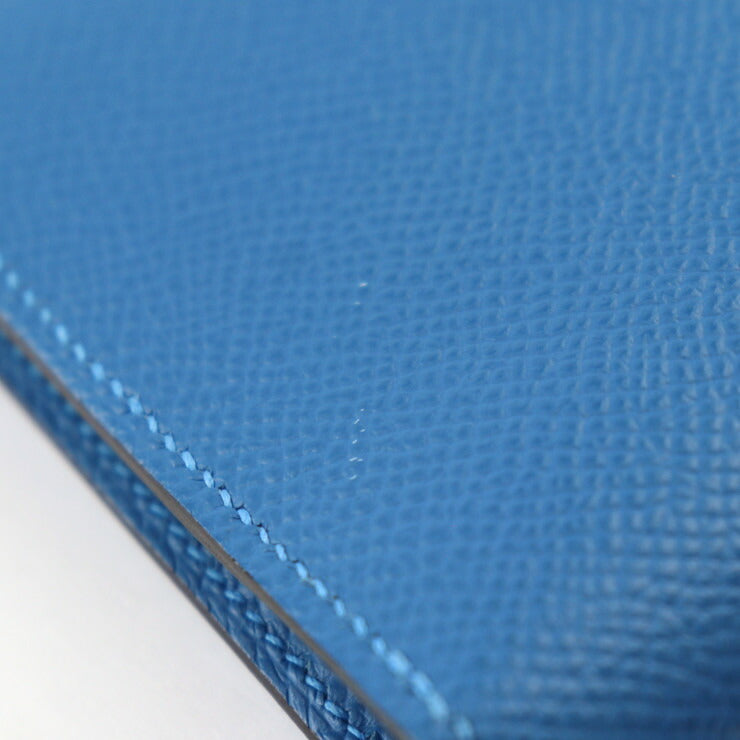 超美品 HERMES エルメス ベアン コンパクト タッチ 二つ折り財布 - ヴォーエプソン アリゲーター ミコノス ブルーゼリージュ シルバー金具 Z刻印 クロコダイル