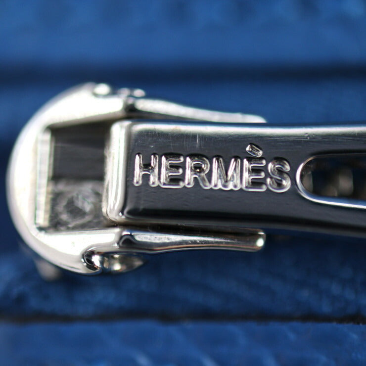 超美品 HERMES エルメス ベアン コンパクト タッチ 二つ折り財布 - ヴォーエプソン アリゲーター ミコノス ブルーゼリージュ シルバー金具 Z刻印 クロコダイル