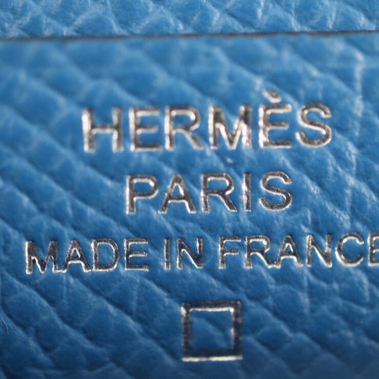 超美品 HERMES エルメス ベアン コンパクト タッチ 二つ折り財布 - ヴォーエプソン アリゲーター ミコノス ブルーゼリージュ シルバー金具 Z刻印 クロコダイル