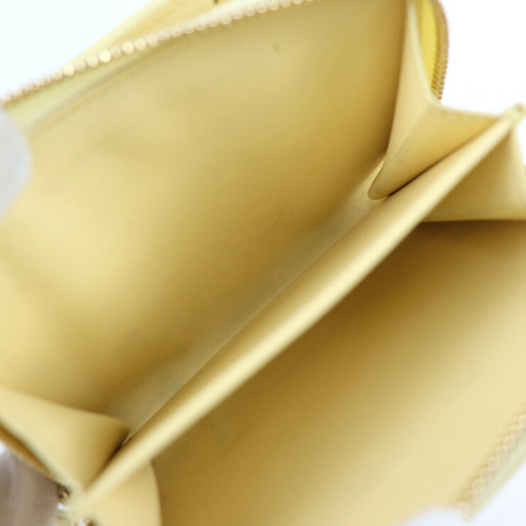 美品 LOUIS VUITTON ルイ ヴィトン ポルトフォイユ ルー ナノグラム 二つ折り財布 M82288 カーフレザー ジョーヌ ゴールド金具 ラウンドファスナー ビトン イエロー系