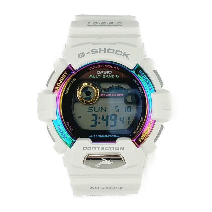 超美品 CASIO カシオ 腕時計 G-SHOCK Gショック アイサーチ・ジャパン コラボレーションモデル GWX-8904K-7JR ホワイト マルチカラー ラバー ステンレス メンズ デジタル ソーラー電波