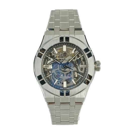 新古未使用展示品 MAURICE LACROIX モーリス・ラクロア 腕時計 AIKON AUTOMATIC アイコン オートマチック スケルトン AI6007-SS002-030-1 シルバー SS メンズ 裏スケ 自動巻き