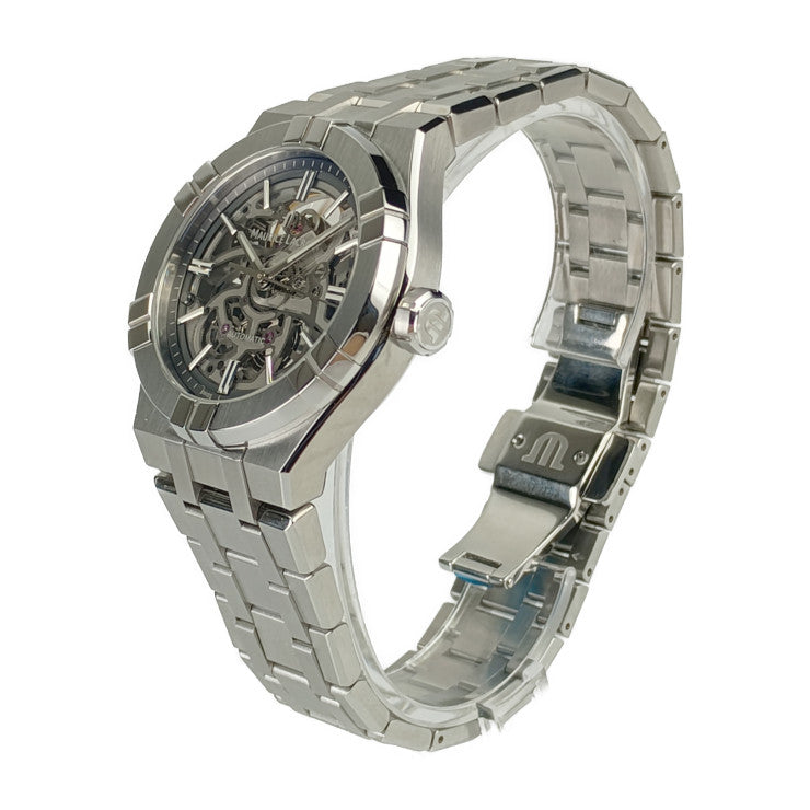新古未使用展示品 MAURICE LACROIX モーリス・ラクロア 腕時計 AIKON AUTOMATIC アイコン オートマチック スケルトン AI6007-SS002-030-1 シルバー SS メンズ 裏スケ 自動巻き