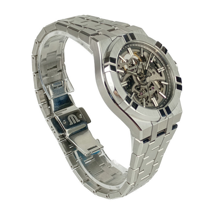 新古未使用展示品 MAURICE LACROIX モーリス・ラクロア 腕時計 AIKON AUTOMATIC アイコン オートマチック スケルトン AI6007-SS002-030-1 シルバー SS メンズ 裏スケ 自動巻き