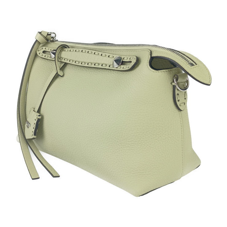 超美品 FENDI フェンディ ハンドバッグ バイ ザ ウェイ セレリア ミディアム 8BL155 ASU2F1GMK セージグリーン シルバー金具 カーフレザー レディース 2WAY ショルダーバッグ ミニボストン