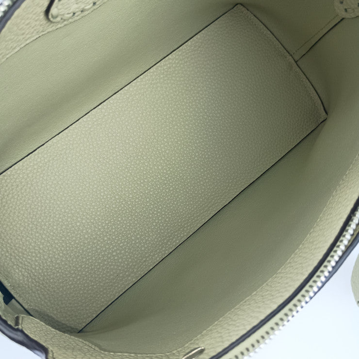 超美品 FENDI フェンディ ハンドバッグ バイ ザ ウェイ セレリア ミディアム 8BL155 ASU2F1GMK セージグリーン シルバー金具 カーフレザー レディース 2WAY ショルダーバッグ ミニボストン