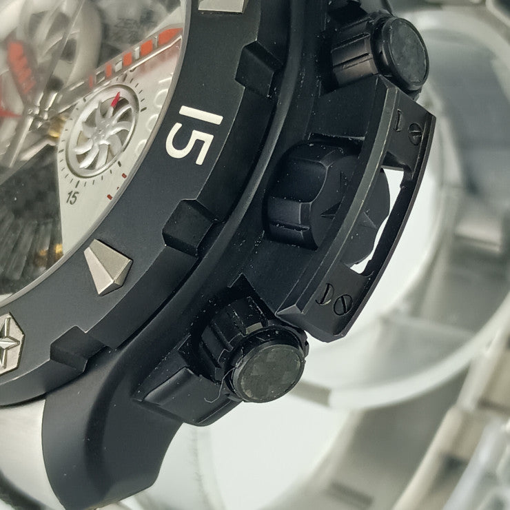 美品 ZENITH ゼニス 腕時計 デファイ エクストリーム オープン クロノグラフ 96.0525.4021 / 21.M525 ブラック シルバー スケルトン文字盤 チタン カーボン アルミニウム メンズ 自動巻き