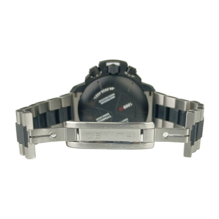 美品 ZENITH ゼニス 腕時計 デファイ エクストリーム オープン クロノグラフ 96.0525.4021 / 21.M525 ブラック シルバー スケルトン文字盤 チタン カーボン アルミニウム メンズ 自動巻き
