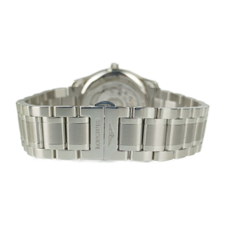 超美品 LONGINES ロンジン 腕時計 マスターコレクション パワーリザーブ L2.908.4.51.6 シルバー ブラック文字盤 ステンレス メンズ 自動巻き 裏スケ