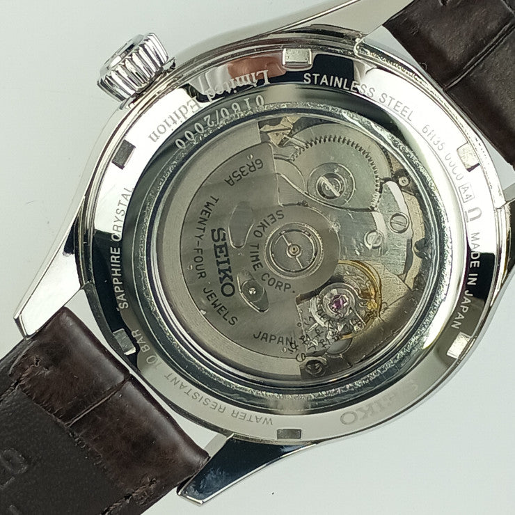 新古未使用展示品 SEIKO セイコー 腕時計 プレザージュ リミテッドエディション SARX063 / 6R35-00C0 シルバー ブラウン 緑琺瑯文字盤 SS クロコダイル メンズ 裏スケ 自動巻き 2000本限定