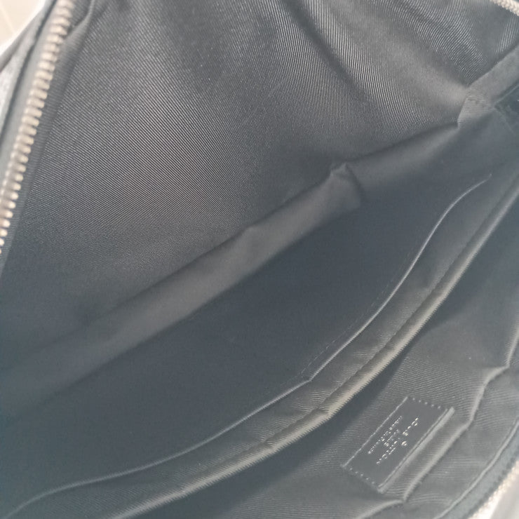 新古未使用展示品 LOUIS VUITTON ルイヴィトン ビジネスバッグ ポルト ドキュマン･ヴォワヤージュ M46457 ブラック グレー シルバー金具 モノグラム･エクリプス キャンバス レザー メンズ 2WAY
