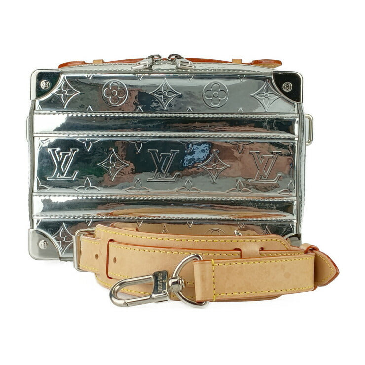 LOUIS VUITTON ルイヴィトン ショルダーバッグ モノグラム ミラー ハンドル ソフトトランク M45885 シルバー PVCコーティングキャンバス メンズ 2WAY ハンドバッグ クロスボディバッグ