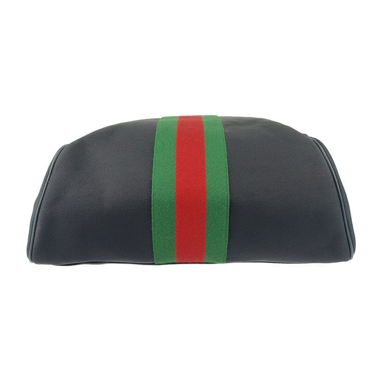 超美品 GUCCI グッチ リュックサック シェリーライン バックパック 630918 ブラック シルバー金具 キャンバス レザー ユニセックス ウェブストライプ