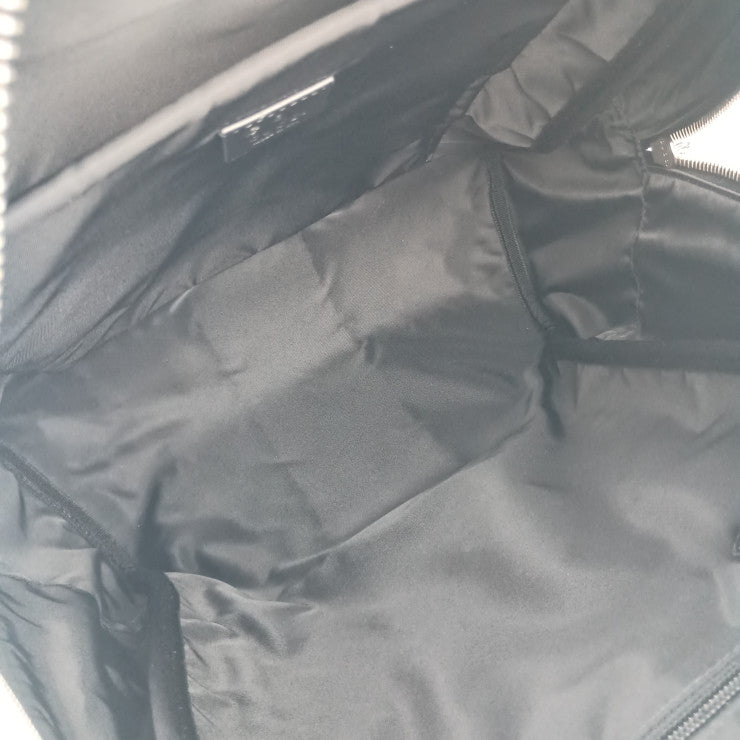 超美品 GUCCI グッチ リュックサック シェリーライン バックパック 630918 ブラック シルバー金具 キャンバス レザー ユニセックス ウェブストライプ