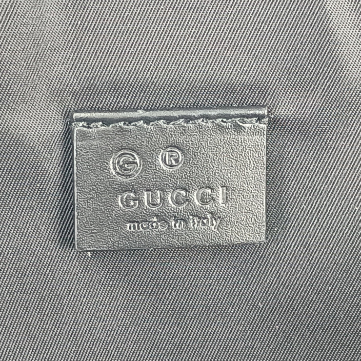 超美品 GUCCI グッチ リュックサック シェリーライン バックパック 630918 ブラック シルバー金具 キャンバス レザー ユニセックス ウェブストライプ