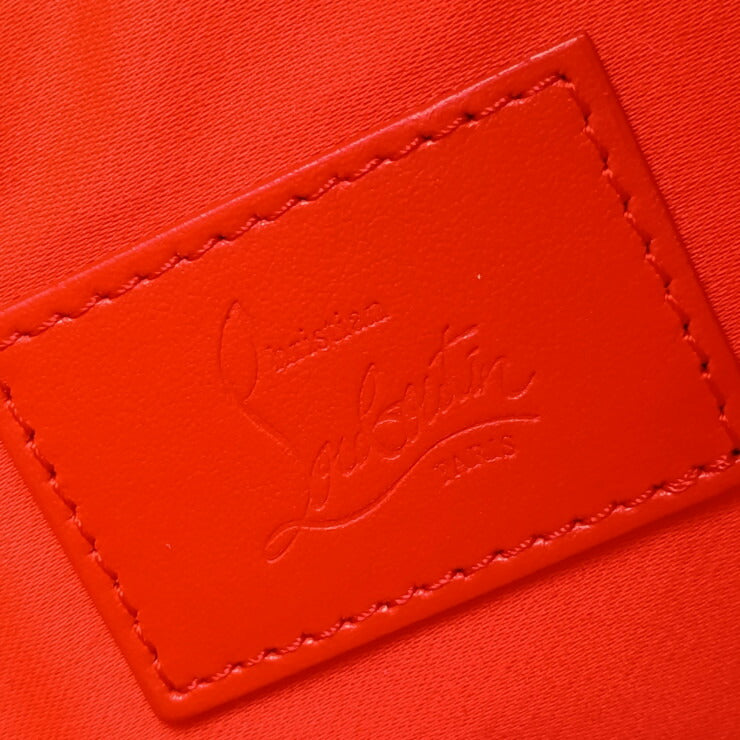 美品 Christian Louboutin クリスチャン ルブタン バックパック BACKPARIS 1225145 ブラック レッド シルバー金具 カーフレザー ラバー メンズ リュックサック デイパック スパイクスタッズ