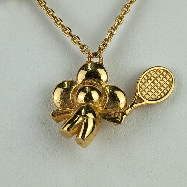 美品 LOUIS VUITTON ルイヴィトン ネックレス コリエ ヴィヴィエンヌ オンザコート M00755 ゴールド メタル フェイクパール レディース ペンダント