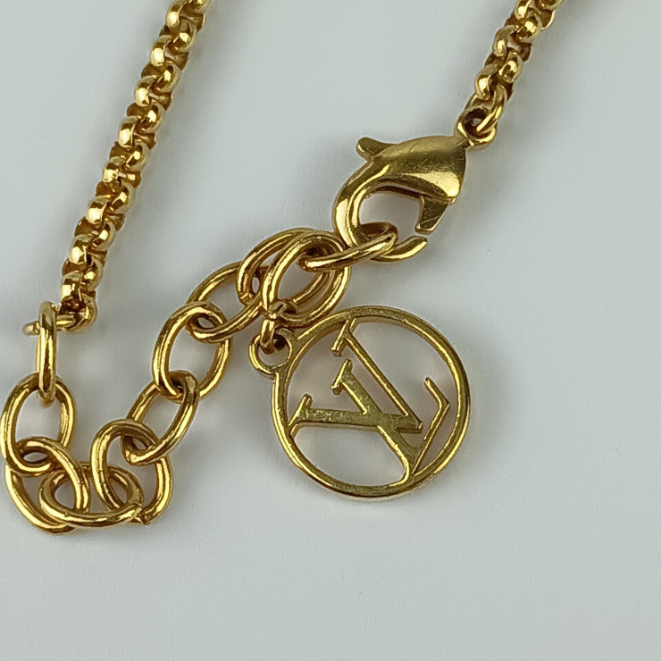 美品 LOUIS VUITTON ルイヴィトン ブレスレット ブレスレット･ルイーズ バイ ナイト M00758 ゴールド メタル ラインストーン レディース サークルロゴ