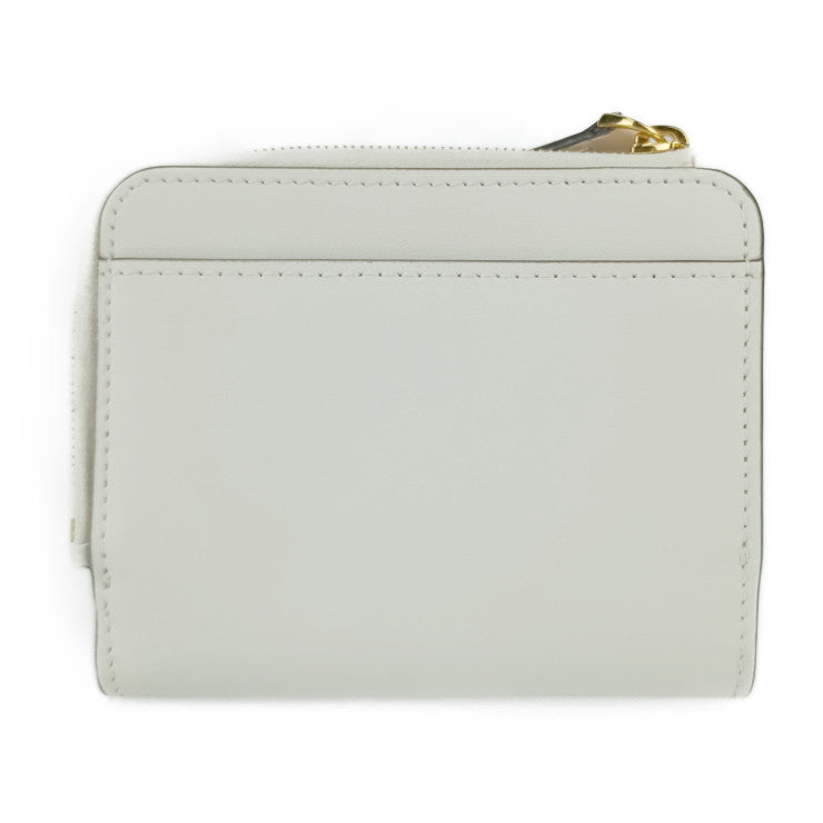 新古未使用展示品 FENDI フェンディ 二つ折り財布 FF ダイヤモンド スモールウォレット 8M0490 ALWA F1N1F ホワイト系 ライトピンクベージュ系 ゴールド金具 カーフレザー レディース L字ファスナー