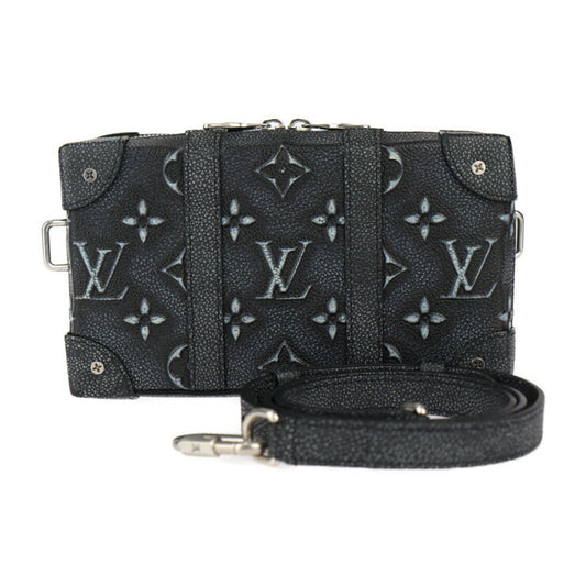 LOUIS VUITTON ルイ ヴィトン ソフトトランク・ウォレット モノグラム ショルダーバッグ M81776 レザー ブラック シルバー金具 ポシェット 2WAY クラッチバッグ セカンドバッグ ビトン