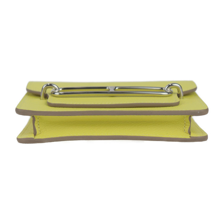 新古未使用展示品 HERMES エルメス ロウリス ルリ スリム 二つ折り財布 082212CKAK エバーカラー ライム ブラン シルバー金具 コンパクトウォレット ポーチ U刻印