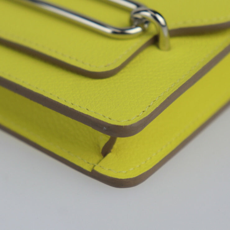 新古未使用展示品 HERMES エルメス ロウリス ルリ スリム 二つ折り財布 082212CKAK エバーカラー ライム ブラン シルバー金具 コンパクトウォレット ポーチ U刻印