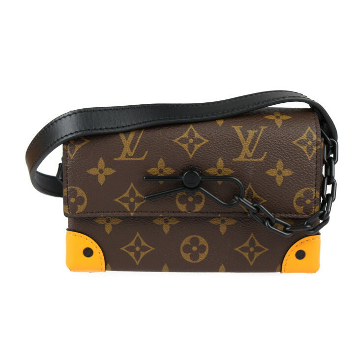 超美品 LOUIS VUITTON ルイ ヴィトン スティーマー ウェアラブル ウォレット ショルダーバッグ M82534 モノグラムキャンバス レザー ブラウン ブラック オレンジ ポシェット クロスボディバッグ