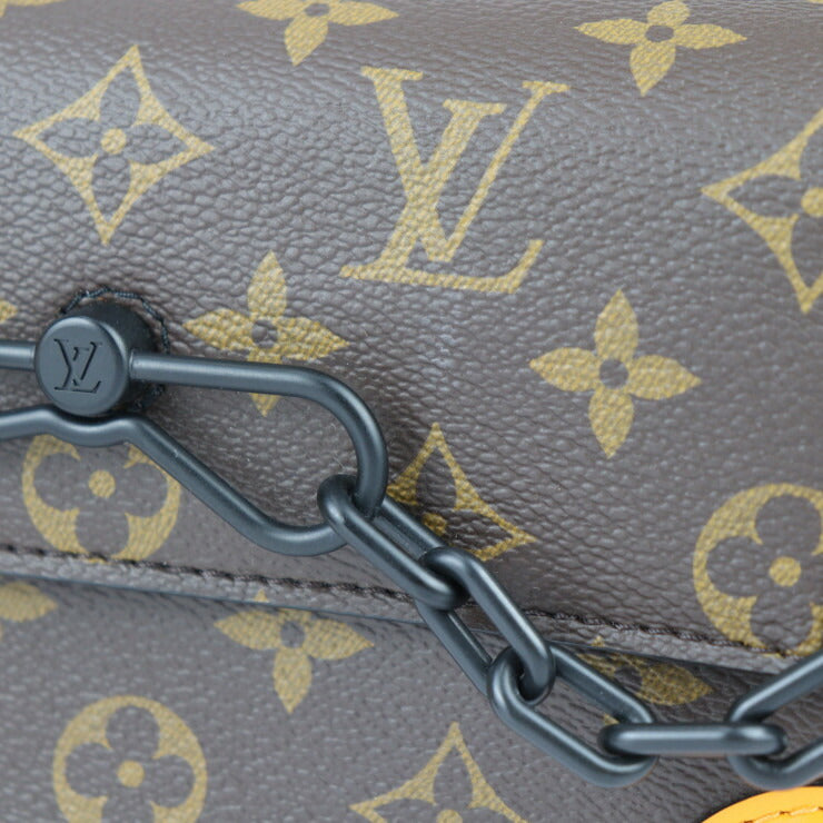 超美品 LOUIS VUITTON ルイ ヴィトン スティーマー ウェアラブル ウォレット ショルダーバッグ M82534 モノグラムキャンバス レザー ブラウン ブラック オレンジ ポシェット クロスボディバッグ