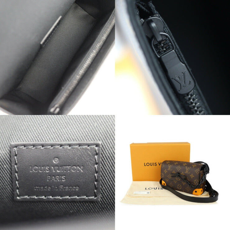 超美品 LOUIS VUITTON ルイ ヴィトン スティーマー ウェアラブル ウォレット ショルダーバッグ M82534 モノグラムキャンバス レザー ブラウン ブラック オレンジ ポシェット クロスボディバッグ