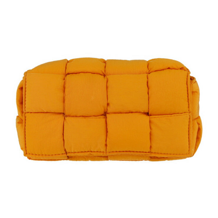 美品 BOTTEGAVENETA ボッテガヴェネタ パデッド テック カセット ウエストバッグ マキシイントレチャート ボディバッグ 679763 ナイロン オレンジ ショルダーバッグ