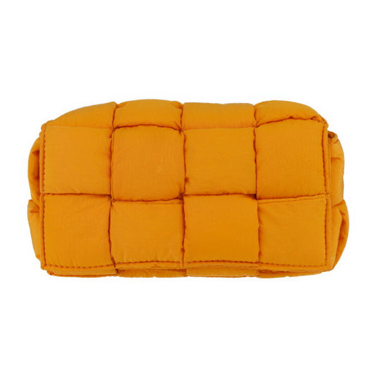 美品 BOTTEGAVENETA ボッテガヴェネタ パデッド テック カセット ウエストバッグ マキシイントレチャート ボディバッグ 679763 ナイロン オレンジ ショルダーバッグ