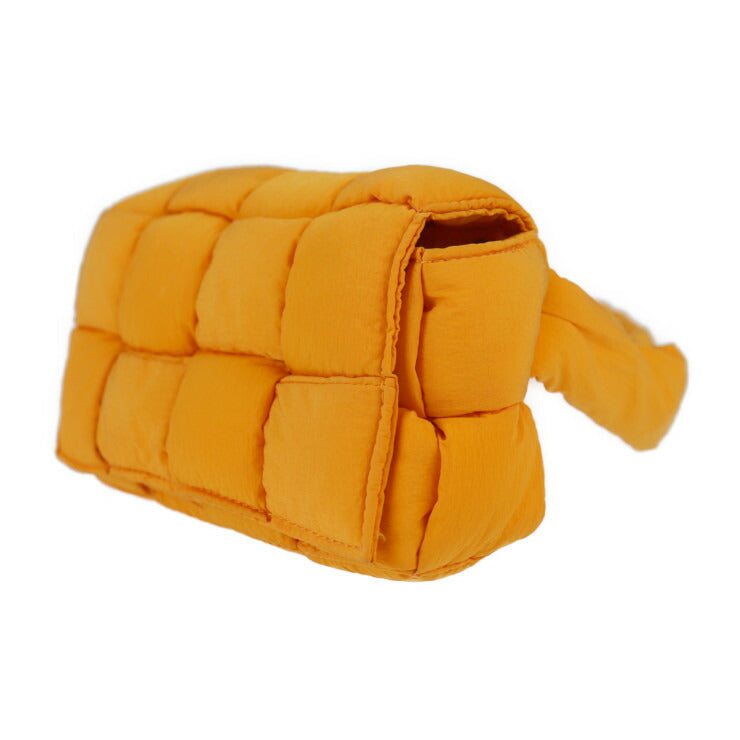 美品 BOTTEGAVENETA ボッテガヴェネタ パデッド テック カセット ウエストバッグ マキシイントレチャート ボディバッグ 679763 ナイロン オレンジ ショルダーバッグ