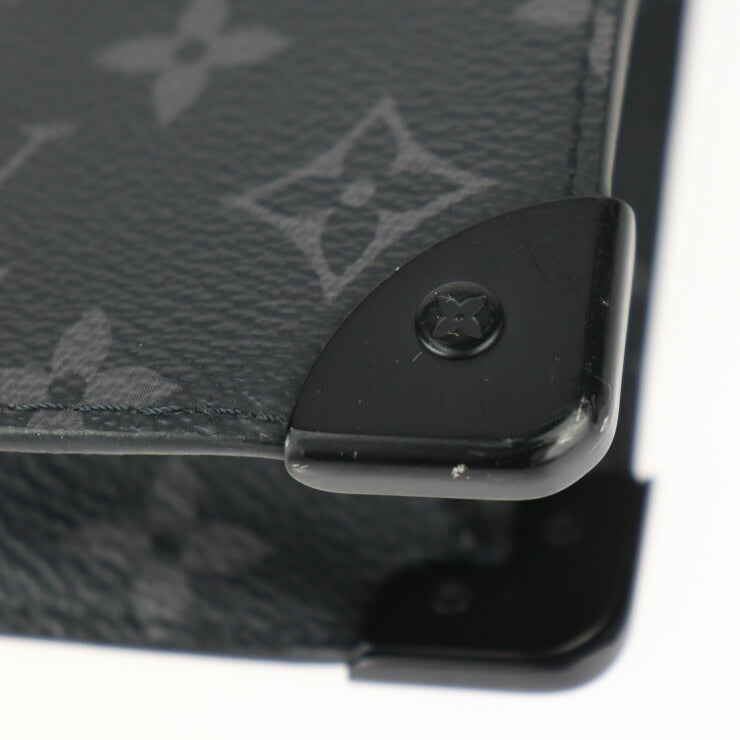 美品 LOUIS VUITTON ルイ ヴィトン トランク ポシェット セカンドバッグ M45937 モノグラムエクリプス レザー ブラック グレー クラッチバッグ ポーチ ビトン