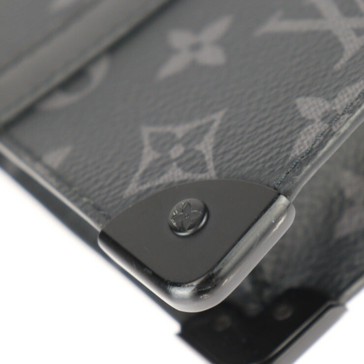 美品 LOUIS VUITTON ルイ ヴィトン トランク ポシェット セカンドバッグ M45937 モノグラムエクリプス レザー ブラック グレー クラッチバッグ ポーチ ビトン