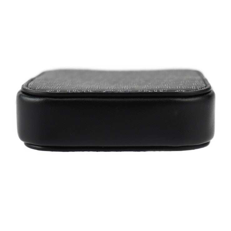 超美品 CELINE セリーヌ 小銭入れ コインケース - レザー ブラック シルバー ラウンドファスナー マルチケース 小物入れ ロゴ