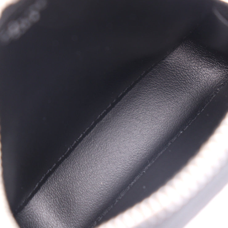 超美品 CELINE セリーヌ 小銭入れ コインケース - レザー ブラック シルバー ラウンドファスナー マルチケース 小物入れ ロゴ