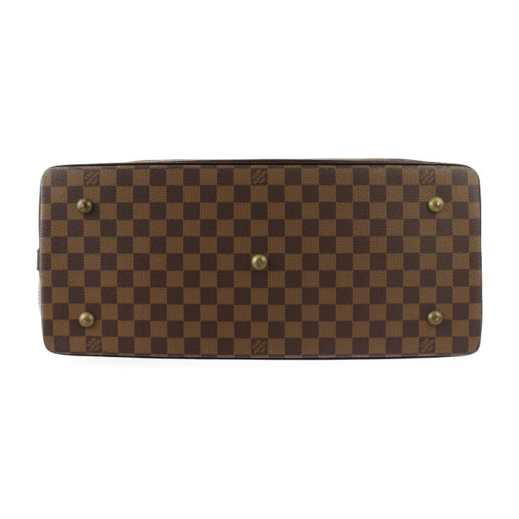 美品 LOUIS VUITTON ルイ ヴィトン ウエストエンド PM ダミエ ボストンバッグ N41130 PVC カーフ エベヌ ブラウン ゴールド金具 2WAY ショルダーバッグ ビトン