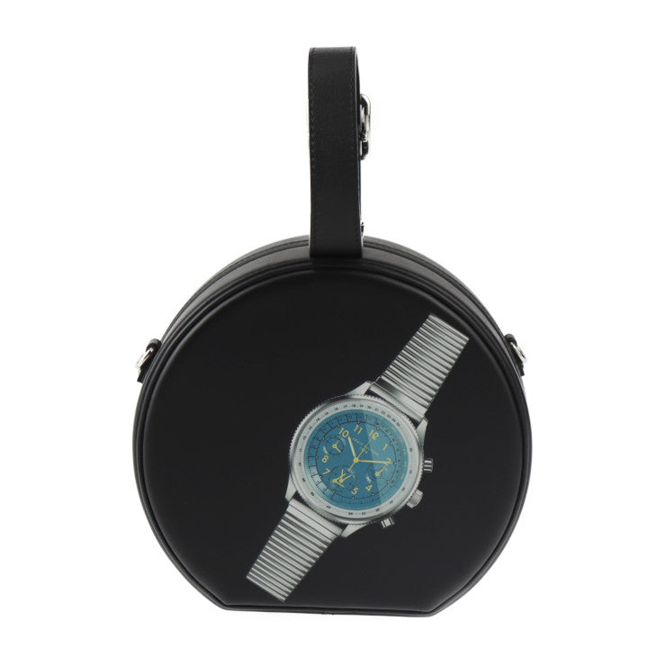 超美品 LOUIS VUITTON ルイ ヴィトン プティット ボワット シャポー ショルダーバッグ M43659 カーフレザー ブラック マルチカラー シルバー金具 プリント柄 ポシェット ビトン