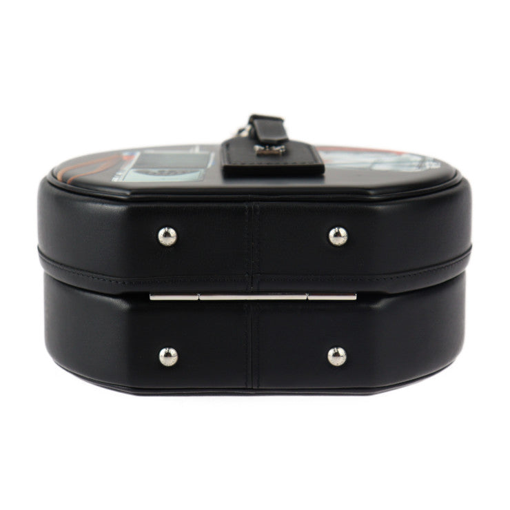 超美品 LOUIS VUITTON ルイ ヴィトン プティット ボワット シャポー ショルダーバッグ M43659 カーフレザー ブラック マルチカラー シルバー金具 プリント柄 ポシェット ビトン