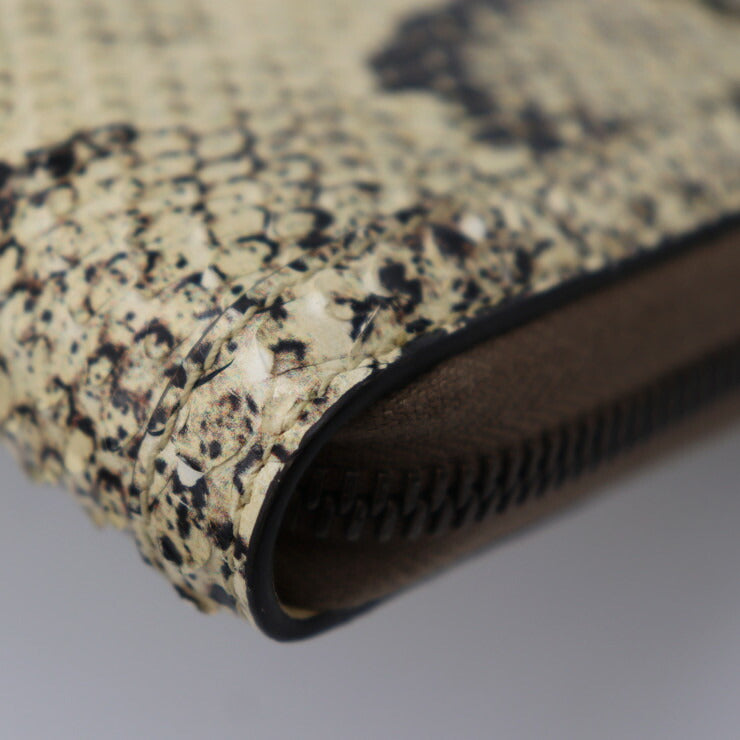 新品未使用展示品 GUCCI グッチ ジップアラウンドウォレット バンブー 長財布 658634 パイソン レザー ベージュクリーム系 ゴールド金具 ラウンドファスナー GG プチマーモント