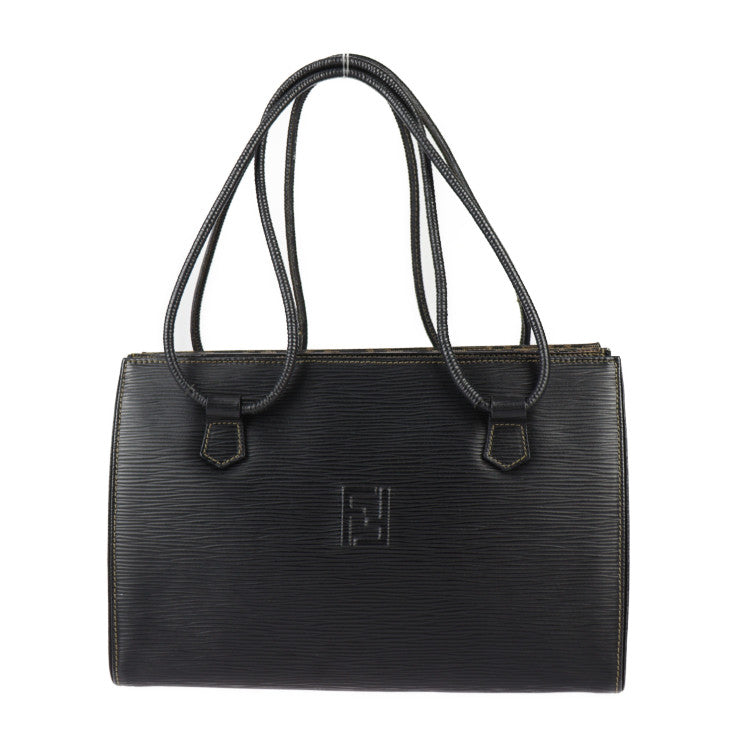 美品 FENDI フェンディ 2WAYバッグ SAS ハンドバッグ - キャンバス レザー ブラウン系 ブラック ゴールド金具 ショルダーバッグ トートバッグ ズッカ柄 ヴィンテージ