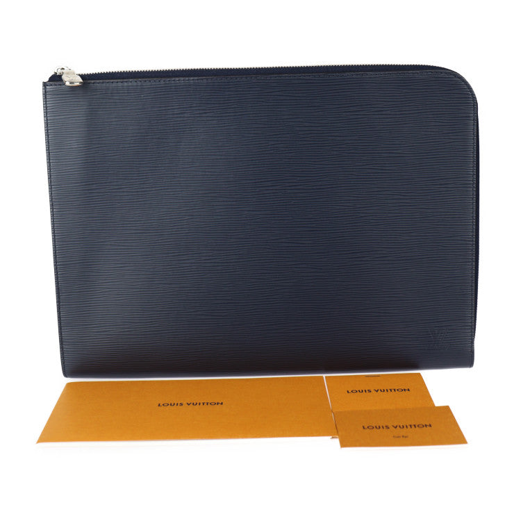 超美品 LOUIS VUITTON ルイ ヴィトン ポシェットジュールGM セカンドバッグ M64154 エピレザー ブルーマリーヌ シルバー金具 L字ファスナー クラッチバッグ ポーチ ビトン