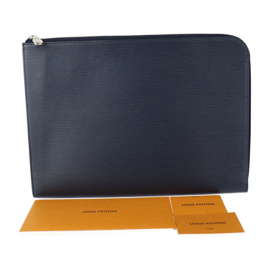 超美品 LOUIS VUITTON ルイ ヴィトン ポシェットジュールGM セカンドバッグ M64154 エピレザー ブルーマリーヌ シルバー金具 L字ファスナー クラッチバッグ ポーチ ビトン