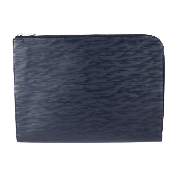 超美品 LOUIS VUITTON ルイ ヴィトン ポシェットジュールGM セカンドバッグ M64154 エピレザー ブルーマリーヌ シルバー金具 L字ファスナー クラッチバッグ ポーチ ビトン