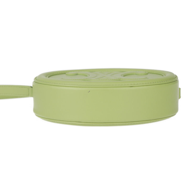 新古未使用展示品 CELINE セリーヌ クロスボディ オーバルパース キュイル トリオンフ ショルダーバッグ 10I703DPQ カーフスキン グリーン系 ゴールド金具 ポシェット