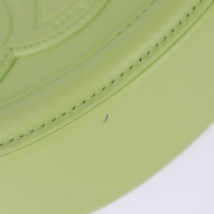 新古未使用展示品 CELINE セリーヌ クロスボディ オーバルパース キュイル トリオンフ ショルダーバッグ 10I703DPQ カーフスキン グリーン系 ゴールド金具 ポシェット