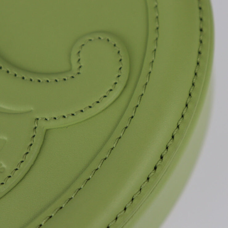 新古未使用展示品 CELINE セリーヌ クロスボディ オーバルパース キュイル トリオンフ ショルダーバッグ 10I703DPQ カーフスキン グリーン系 ゴールド金具 ポシェット