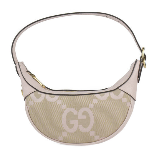 新品未使用展示品 GUCCI グッチ GG ミニバッグ ジャンボGG ハンドバッグ 658551 キャンバス レザー ベージュ系 ピンク系 ゴールド金具 ショルダーバッグ