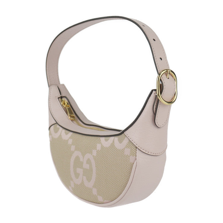新品未使用展示品 GUCCI グッチ GG ミニバッグ ジャンボGG ハンドバッグ 658551 キャンバス レザー ベージュ系 ピンク系 ゴールド金具 ショルダーバッグ
