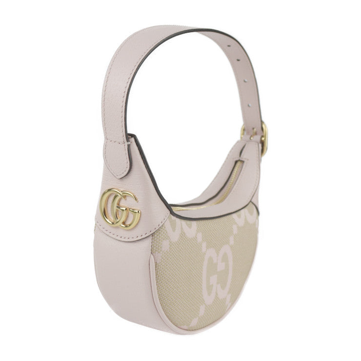 新品未使用展示品 GUCCI グッチ GG ミニバッグ ジャンボGG ハンドバッグ 658551 キャンバス レザー ベージュ系 ピンク系 ゴールド金具 ショルダーバッグ